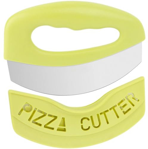 Premium Pizza Cutter Food Chopper-with Blade Stainless Steel,Super Sharp and Easy to Clean Pizza Slicer,Pizza Cutter with Cover& Protective Blade Guard,Pizza Kit Tool,Dishwasher Safe (Green)