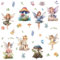 craspire 8 Stile Feen-Wandaufkleber Engel-Aufkleber Schmetterling Blume Pilz Haus Fensteraufkleber PVC Wasserfest Selbstklebend Wandaufkleber Abnehmbar Für Fensterdekoration Selbstklebende