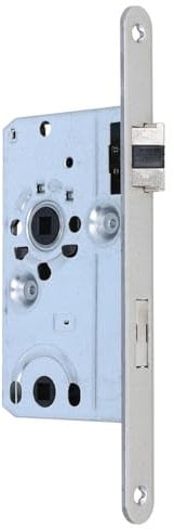 MS Beschläge Flüsterschloss Einsteckschloss 55mm Dornmaß Flüsterfalle Falzschloss Stulpschloss 235mm x 20mm Türschloss Fallenaufschlagdämpfer (WC-Bad, DIN rechts)