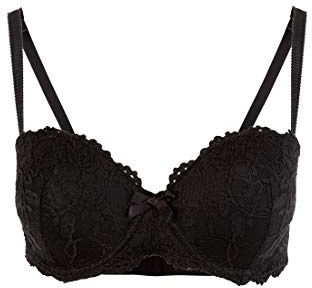 VIVANCE by Lascana Damen Balconette-BH mit Spitze und süßen Details, herausnehmbare Kissen, vorgeformte Cups, romantische Dessous