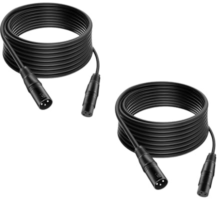 ZonQoonz 2PCS 3 m DMX Bühnenlicht Signalkabel, geeignet für Moving Head, Par Licht, LED Scheinwerfer, Disco Licht, Mikrofon und Andere Geräte mit XLR Eingang und Ausgang