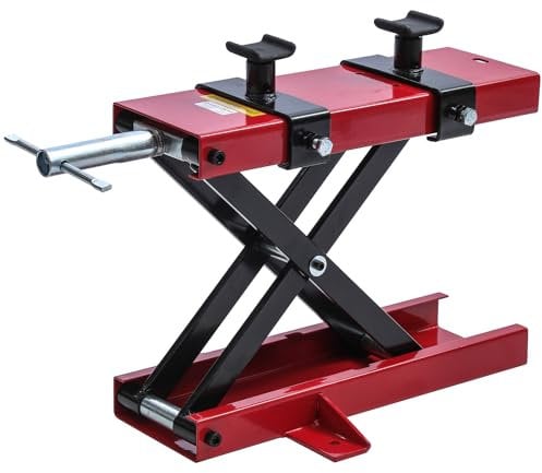 TOPWAY Cric de Moto à Ciseaux Capacité de 500 kg Pont Élévateur pour Motos Plate-Forme, 9,5cm - 40cm Hauteur Réglable, pour Réparation Atelier Garage
