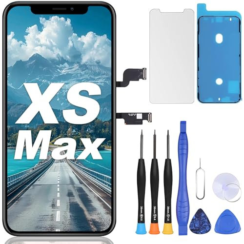 ZOETEC Pantalla de repuesto para iPhone Xs Max, pantalla LCD Full HD Retina de 6.5 pulgadas, pantalla táctil COF, digitalizador, montaje de marco con kit de herramientas de reparación, adhesivo