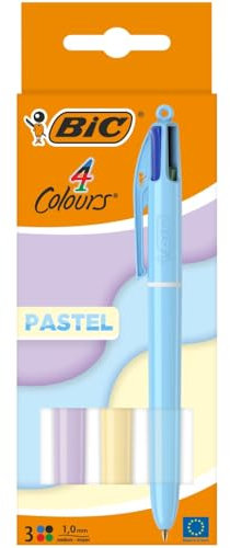 BIC Pastell-Kugelschreiber in 4 Farben, 3 Stück
