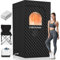 UMIXGENE Boîte de sauna, sauna portable pour usage domestique avec dix couvertures chauffantes en aluminium, sauna à vapeur personnel avec cuiseur vapeur de 3 L, 9 niveaux, chaise pliante, taille XL