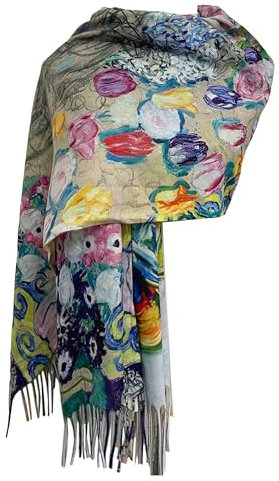 GFM® Schal aus Wollmischung, Kaschmir-Textur, Malerei, Kunstdruck, Pashmina-Schal, Schal für Herbst und Winter (PWSHL), Pwshl-klimt Portrait von Maria Munk, L