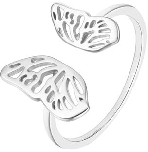 Whoiy Eheringe Echtgold Ohne Steine, 375 Weißgold Hochzeit Ringe Damen Schmetterling Frauen Ringe Gr. 53 (16.9)