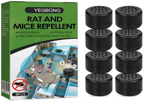 Topi Repellente per roditori, 8 % Olio di menta piperita naturale, pellet repellente per animali domestici per motori per motori per auto da interno e garage esterno, al sicuro per animali domestici