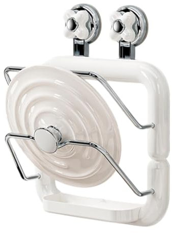 Küchen-Saugnapfdeckel-Organizer, Wandhalterung, Topfdeckel-Halter, rutschfester 2-stöckiger Pfannendeckel-Organizer, platzsparender, wiederverwendbarer Deckelhalter für Schneidebretter, Backbleche