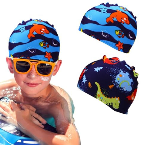 CULEO Cuffie da Nuoto per Bambini in Tessuto - per Ragazzi e Ragazze dai 2 agli 8 Anni (2 Pezzi)