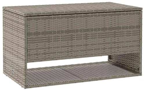 vidaXL Outdoor-Kissenbox Grau 100x55x55,5 cm Poly Rattan