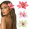 BelleVive 3 Stück Haarspangen mit Hawaiiblumen für Damen, Haarspangen mit Orchideenblüten, Haarspangen mit künstlichen Blumen, Haarspangen mit Hibiskusblüten für Hochzeiten, Brautsträuße