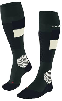 FALKE Herren Skisocken SK4 Advanced M Kh Wolle Funktionsmaterial warm dünn 1 Paar, Grün Holly 7385 Trend, 44-45