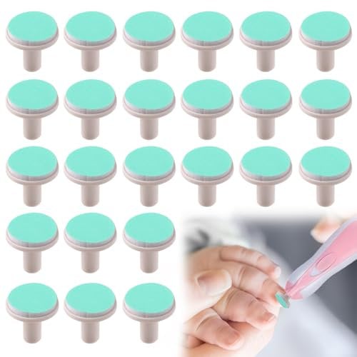 24 Pcs Baby Nail File Pads, Nail Trimmer Replacement Pads for Electric Baby Trimmer Nails Grinding Polishing Head Universal Children's Spare Nails Grinder Head For Babies 12 Months and Up