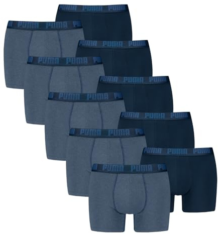 PUMA Herren Boxer Boxershorts Shorts Unterhosen Comfort Stretch 10er Pack, Wäschegröße:2XL, Artikel:-007 Denim