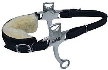 AK Hackamore Lamb Wool Horse Riding Bit AKRS-2640 (Silver, One)