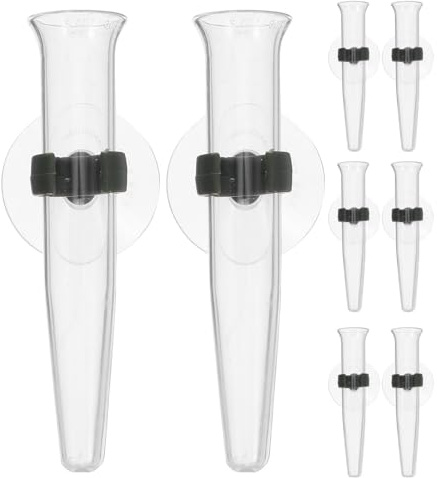 VICASKY Blumenröhrchen Kunststoff 8 Stück Mit Saugnapf Transparent Reagenzglas Blumenvase Wasserröhrchen Für Orchideen Und Schnittblumen Blumenpflege Zubehör