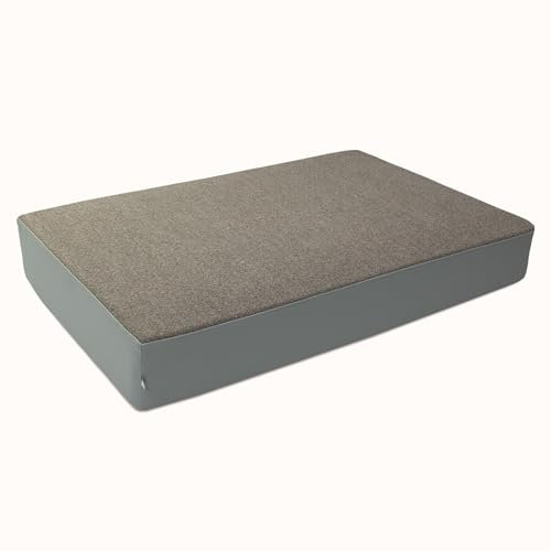 malwim Hüpfpolster für Kinder – 107x70x7cm | Indoor Sprungmatte – Made in Germany | Weich, Sicher & Langlebig | moderner Bouclé Dunkelgrau/Grau