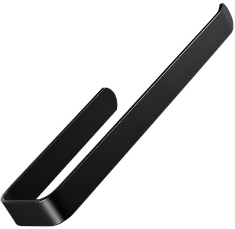 Porte Serviette Noir, sans Percage 33 cm en Aluminium, Porte-Serviette Mural Salle de Bain Autocollant, Porte Torchon Cuisine sans Percage, Support Serviette Adhésif pour Mur Lisse