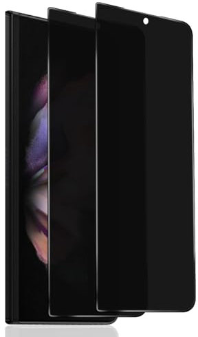 Euukzzea 2 Pièces Verre Trempé Anti-Espion pour Samsung Galaxy Z Fold 3 Protection D'écran, Dureté 9H Anti Rayure Privacy Film Sans Bulles, Anti-Spy Privacy Protecteur Vitre