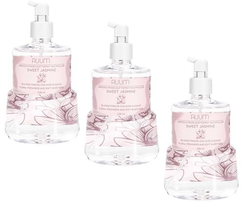 RUUM Duftspray Nachfüller Sweet Jasmine 3er Pack passend für Air Wick Active Fresh - Aerosolfreier Raumspray Nachfüller - Lufterfrischer & Raumduftnachfüller mit ätherischen Ölen (3x 228ml)