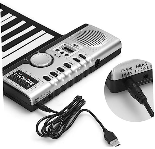 Toyvian Teclado Piano Plegable de Silicona Teclas con Altavoz Incorporado Portátil y Enrollable para Principiantes y Estudiantes Avanzados Midi para PC y Control de Volumen Iluminado
