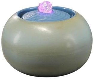 Rilassante Fontana d'acqua in ceramica semplice con pompa sommersa elettrica piccola(Blue)