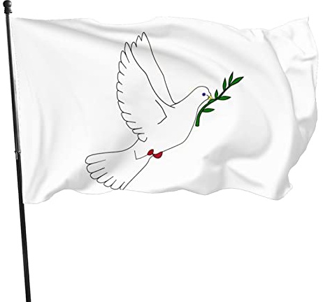 Garten Flaggen Friedenstaube Fahne Durable Feiertage Flags Weatherproof Balkonflagge Für Outdoor Party Extérieur 90X152CM