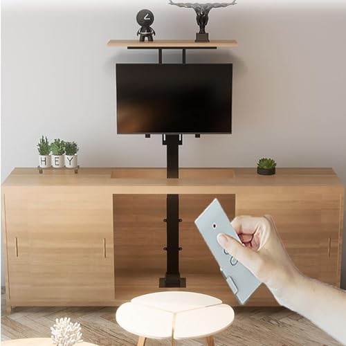 QYMYOZ Motorized TV Lift Bracket, Adjustable TV Mount Bracket, Motorized Tv Mount with Remote Control Can Be Hidden in The Cabinet, TV Motorized Lift for 42-70 Inch TVs, Travel