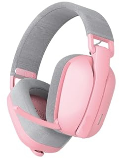 Generisch Gaming-Kopfhörer, kabellos, Bluetooth 7.1, Surround-Headset mit Rauschunterdrückungsmikrofon, for PS5 und Xbox(Pink)