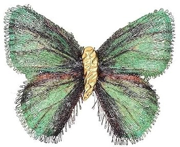 Broche papillon vintage faite à la main pour femme, broderie dégradée, bijou insecte pour chapeaux, vêtements, robes