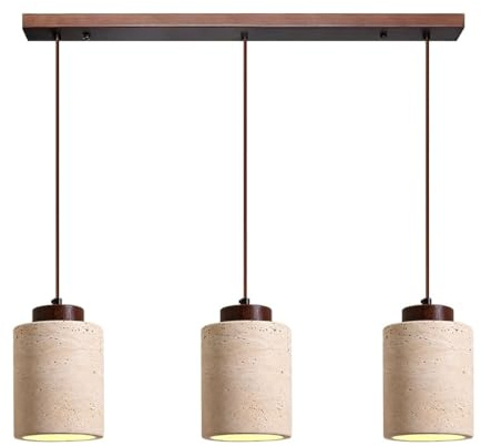 JOJOM Nordische Wabi Sabi Natürliche Gelbe Höhlenstein Hängelampe 3-Farben-Beleuchtung Modern Kronleuchter LED Naturstein pendant light Hoch Verstellbare Wohnzimmer Esszimmer Schlafzimmer(A)
