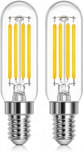 LED Cooker Hood Light Bulbs E14 SES Small Screw Cap, 40W Equivalent T25 Appliance Bulbs, Warm White 2700K, 240V Energy Saving Replacement Lamp for Cooker Hood,Extractor Fan,Fridge,Kitchen–Pack of 2