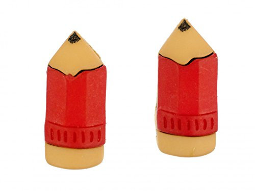 Miniblings Buntstift Ohrstecker Stecker Ohrringe Zeichnen Malen Bleistift rot - Handmade Modeschmuck I Ohrringe Stecker Ohrschmuck