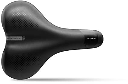 Sportourer Kaalam Gel Hi-Viz Fahrradsattel, schwarz, One Size