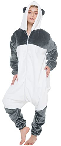 corimori 1852 MEI der Panda Damen Herren Onesie Jumpsuit Anzug Einteiler Kostüm Verkleidung Gr. 170-180cm, Blau Weiß