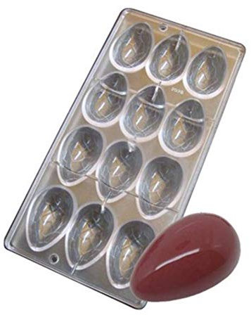 3D Huevo de Pascua Chocolate Moldes Transparente Policarbonato Bricolaje Candy Hecho a Mano Forma Cafetera Hielo Muffin Bandeja Fuente Horno Pan Confitería la Torta Plato Hornear Cocina Suministros