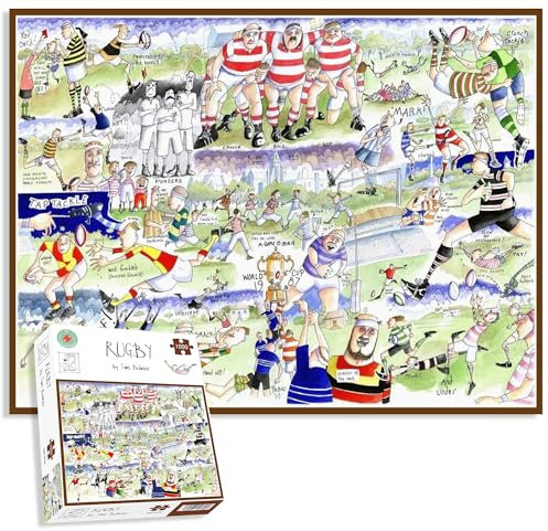 All Jigsaw Puzzles - Rugby By Tim Bulmer - 1000 Piece Puzzle For Adults, Large Puzzle 66cm X 50cm In Size. Challenging To Complete But Fun And Humorous