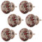 Knober Möbelknöpfe handbemalt Keramik Porzellan Vintage Landhausstil Shabby-Chic 40mm Knauf Türgriff (ROT14 X6)