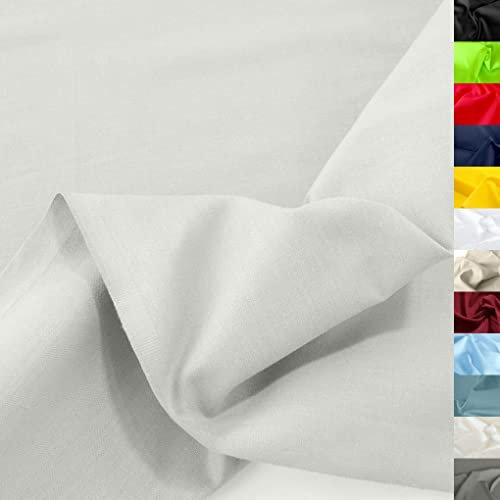 TOLKO 50cm Baumwollstoff Meterware uni | Popeline Stoff aus ÖkoTex Baumwolle in leuchtenden Farben | Kleiderstoff Dekostoff Vorhangstoff Bezugsstoff Patchwork Kinder Stoffe zum Nähen (Licht Grau)