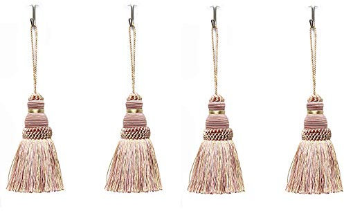 Fenghuangwu - Nappa colorata per fai da te, con cordino, accessori per tende e decorazioni di interni, 4 pezzi (mix rosa)