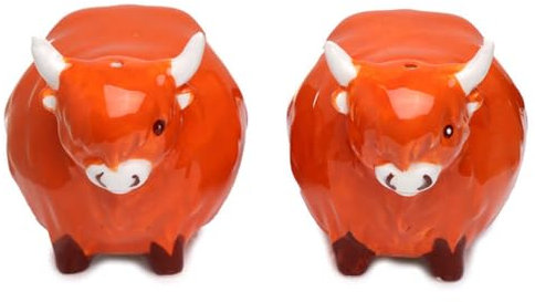 Highland Coo Cow Ceramic Salt and Pepper Set