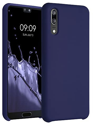 kwmobile Hülle kompatibel mit Huawei P20 Hülle - Silikon Handy Case - Handyhülle weiche Oberfläche - kabelloses Laden - Deep Ocean