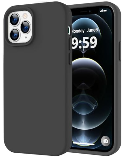 LOVE 3000 Compatible with iPhone 12 Pro Max Phone Case | Thickening Liquid Silicone | Anti-Scratch Microfiber Lining | Full-Body Duty Heavy Protection Case for iPhone 12 Pro Max Women Girls, Black