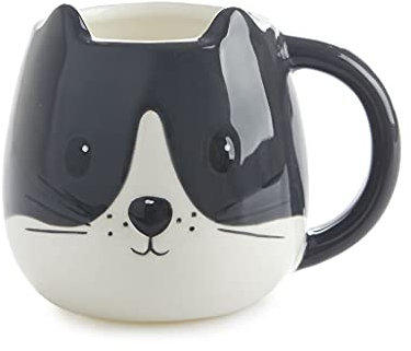 Balvi Mug Kitty Couleur Blanc Tasse en Forme de tête de Chat Capacité de 400 ML Passe au Lave-vaissel