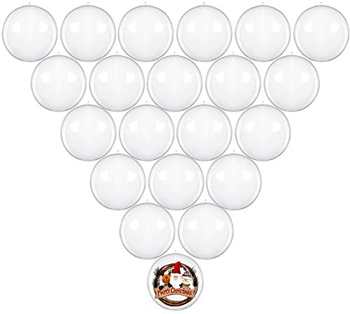 20 Stück 5cm Acrylkugeln Weihnachtskugeln Christbaumkugeln Transparent zum Befüllen Weihnachtsbaumkugeln Plastik Christbaumkugeln Christbaumschmuck Christmas Decoration Kugeln