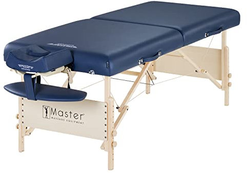 Master Massage Coronado Table de Massage Mobile Pliable 76 cm Lit de thérapie Table de Massage Table de beauté Portable Bleu Roi