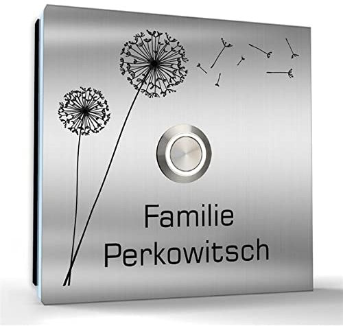 Aufputz Edelstahl Türklingel 120x120mm Superflach Pusti