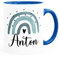 SpecialMe® Kinder-Tasse Regenbogen Rainbow Boho personalisierte Namenstasse aus Keramik für Kinder Jungen Mädchen Jungs inner-royal Keramik-Tasse