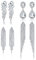Diamday 4 Paar Ohrclips ohne Ohrlöcher Kristall, Strass-Quasten-Ohrringe, Engelsflügel, funkelnde Ohrringe für Bräute, Brautjungfern, Hochzeit, Abschlussball, Schmuck, nicht durchbohrt